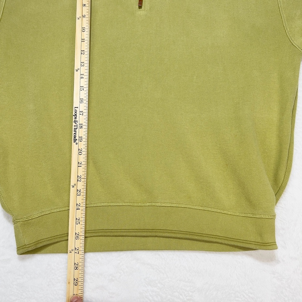 Tommy Bahama Sweater Quarter Zip Mens Medium Long Sleeve with Marlin emb Olive - Picture 12 of 16